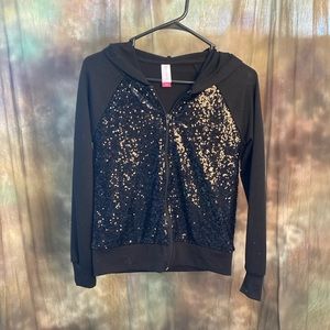 Black Sequined No Boundary Jacket Size Small